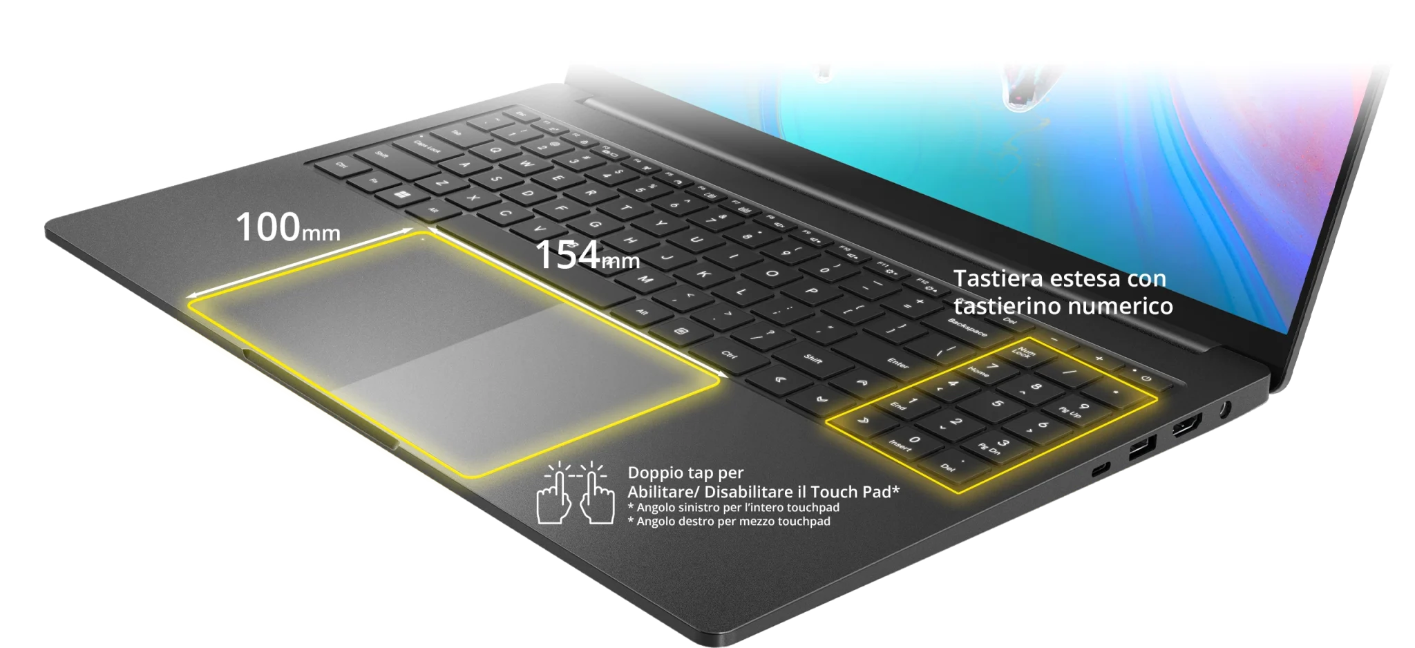 Nauta W1604 - Touchpad grande e tastiera estesa